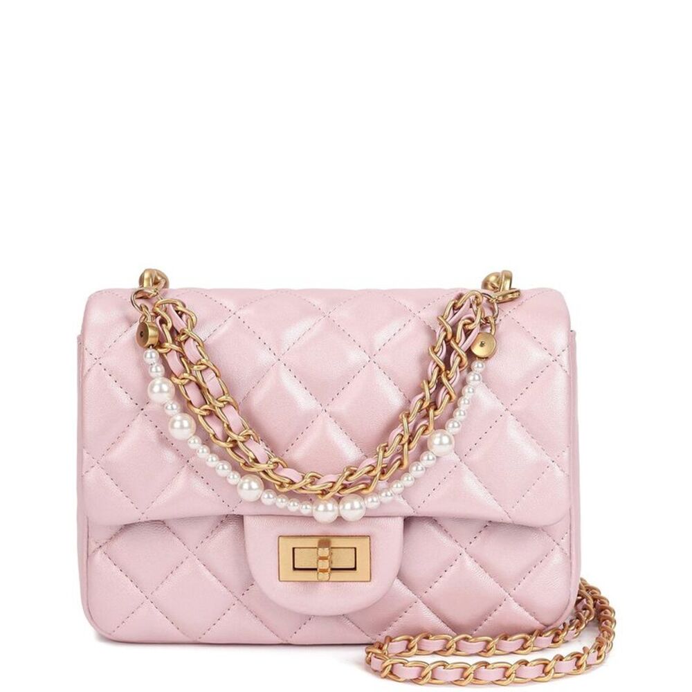 Tiffany & Fred Paris Quilted Sheepskin Leather Crossbody
